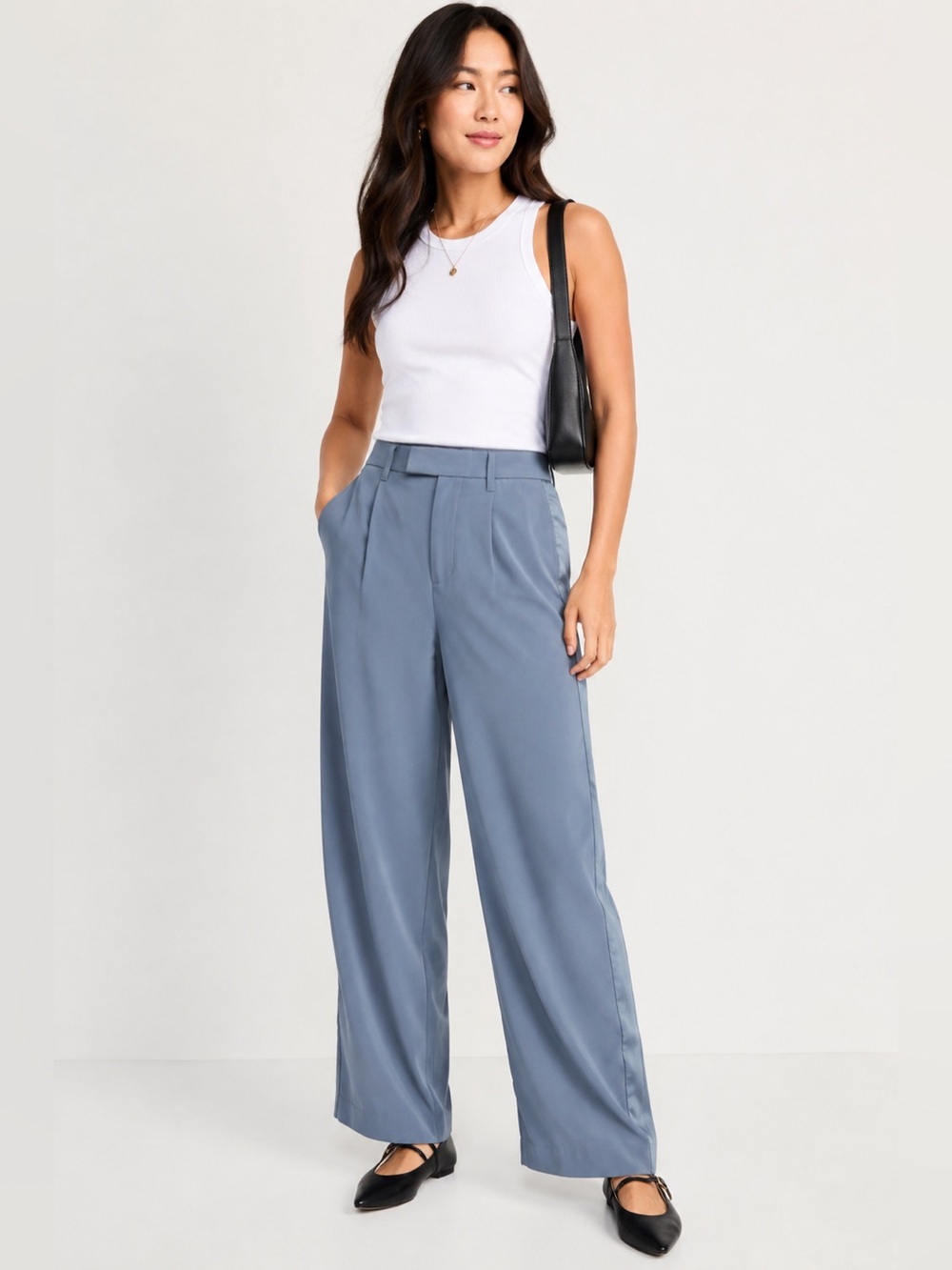 A New Day High-Rise Satin Side Striped Straight
Trousers